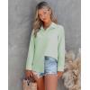 imagesiliteelon Button Down Shirts for Women Wrinkle Free Long Sleeve Shirts Dress Shirts Work Office Blouse Tops with PocketBean Green