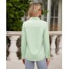 imagesiliteelon Button Down Shirts for Women Wrinkle Free Long Sleeve Shirts Dress Shirts Work Office Blouse Tops with PocketBean Green