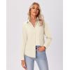 imagesiliteelon Button Down Shirts for Women Wrinkle Free Long Sleeve Shirts Dress Shirts Work Office Blouse Tops with PocketBeige