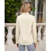 imagesiliteelon Button Down Shirts for Women Wrinkle Free Long Sleeve Shirts Dress Shirts Work Office Blouse Tops with PocketBeige