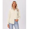 imagesiliteelon Button Down Shirts for Women Wrinkle Free Long Sleeve Shirts Dress Shirts Work Office Blouse Tops with PocketBeige