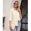 imagesiliteelon Button Down Shirts for Women Wrinkle Free Long Sleeve Shirts Dress Shirts Work Office Blouse Tops with PocketBeige