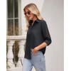 imagesiliteelon Button Down Shirts for Women Wrinkle Free Long Sleeve Shirts Dress Shirts Work Office Blouse Tops with PocketBlack