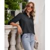 imagesiliteelon Button Down Shirts for Women Wrinkle Free Long Sleeve Shirts Dress Shirts Work Office Blouse Tops with PocketBlack