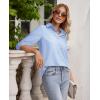 imagesiliteelon Button Down Shirts for Women Wrinkle Free Long Sleeve Shirts Dress Shirts Work Office Blouse Tops with PocketBlue