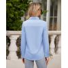 imagesiliteelon Button Down Shirts for Women Wrinkle Free Long Sleeve Shirts Dress Shirts Work Office Blouse Tops with PocketBlue
