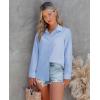 imagesiliteelon Button Down Shirts for Women Wrinkle Free Long Sleeve Shirts Dress Shirts Work Office Blouse Tops with PocketBlue