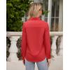 imagesiliteelon Button Down Shirts for Women Wrinkle Free Long Sleeve Shirts Dress Shirts Work Office Blouse Tops with PocketBright Red