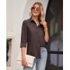 imagesiliteelon Button Down Shirts for Women Wrinkle Free Long Sleeve Shirts Dress Shirts Work Office Blouse Tops with PocketBrown