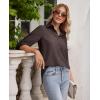 imagesiliteelon Button Down Shirts for Women Wrinkle Free Long Sleeve Shirts Dress Shirts Work Office Blouse Tops with PocketBrown
