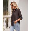 imagesiliteelon Button Down Shirts for Women Wrinkle Free Long Sleeve Shirts Dress Shirts Work Office Blouse Tops with PocketBrown