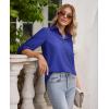 imagesiliteelon Button Down Shirts for Women Wrinkle Free Long Sleeve Shirts Dress Shirts Work Office Blouse Tops with PocketBusiness Blue