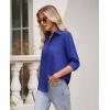 imagesiliteelon Button Down Shirts for Women Wrinkle Free Long Sleeve Shirts Dress Shirts Work Office Blouse Tops with PocketBusiness Blue