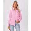 imagesiliteelon Button Down Shirts for Women Wrinkle Free Long Sleeve Shirts Dress Shirts Work Office Blouse Tops with PocketCherry Blossom Pink