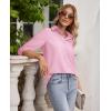 imagesiliteelon Button Down Shirts for Women Wrinkle Free Long Sleeve Shirts Dress Shirts Work Office Blouse Tops with PocketCherry Blossom Pink