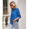 imagesiliteelon Button Down Shirts for Women Wrinkle Free Long Sleeve Shirts Dress Shirts Work Office Blouse Tops with PocketCobalt Blue