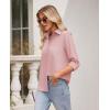 imagesiliteelon Button Down Shirts for Women Wrinkle Free Long Sleeve Shirts Dress Shirts Work Office Blouse Tops with PocketDark Pink