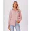 imagesiliteelon Button Down Shirts for Women Wrinkle Free Long Sleeve Shirts Dress Shirts Work Office Blouse Tops with PocketDark Pink