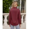 imagesiliteelon Button Down Shirts for Women Wrinkle Free Long Sleeve Shirts Dress Shirts Work Office Blouse Tops with PocketDark Red