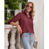 imagesiliteelon Button Down Shirts for Women Wrinkle Free Long Sleeve Shirts Dress Shirts Work Office Blouse Tops with PocketDark Red