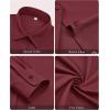 imagesiliteelon Button Down Shirts for Women Wrinkle Free Long Sleeve Shirts Dress Shirts Work Office Blouse Tops with PocketDark Red