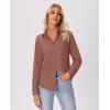 imagesiliteelon Button Down Shirts for Women Wrinkle Free Long Sleeve Shirts Dress Shirts Work Office Blouse Tops with PocketDusty Rose