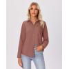 imagesiliteelon Button Down Shirts for Women Wrinkle Free Long Sleeve Shirts Dress Shirts Work Office Blouse Tops with PocketDusty Rose