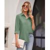 imagesiliteelon Button Down Shirts for Women Wrinkle Free Long Sleeve Shirts Dress Shirts Work Office Blouse Tops with PocketForest Green