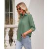 imagesiliteelon Button Down Shirts for Women Wrinkle Free Long Sleeve Shirts Dress Shirts Work Office Blouse Tops with PocketForest Green