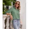 imagesiliteelon Button Down Shirts for Women Wrinkle Free Long Sleeve Shirts Dress Shirts Work Office Blouse Tops with PocketForest Green