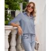 imagesiliteelon Button Down Shirts for Women Wrinkle Free Long Sleeve Shirts Dress Shirts Work Office Blouse Tops with PocketGray Blue