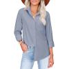 imagesiliteelon Button Down Shirts for Women Wrinkle Free Long Sleeve Shirts Dress Shirts Work Office Blouse Tops with PocketGray Blue