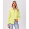 imagesiliteelon Button Down Shirts for Women Wrinkle Free Long Sleeve Shirts Dress Shirts Work Office Blouse Tops with PocketLemon Yellow