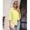 imagesiliteelon Button Down Shirts for Women Wrinkle Free Long Sleeve Shirts Dress Shirts Work Office Blouse Tops with PocketLemon Yellow