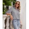 imagesiliteelon Button Down Shirts for Women Wrinkle Free Long Sleeve Shirts Dress Shirts Work Office Blouse Tops with PocketLight Gray