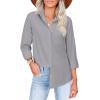 imagesiliteelon Button Down Shirts for Women Wrinkle Free Long Sleeve Shirts Dress Shirts Work Office Blouse Tops with PocketLight Gray