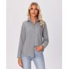 imagesiliteelon Button Down Shirts for Women Wrinkle Free Long Sleeve Shirts Dress Shirts Work Office Blouse Tops with PocketLight Gray