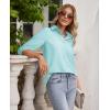 imagesiliteelon Button Down Shirts for Women Wrinkle Free Long Sleeve Shirts Dress Shirts Work Office Blouse Tops with PocketMint Green
