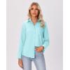 imagesiliteelon Button Down Shirts for Women Wrinkle Free Long Sleeve Shirts Dress Shirts Work Office Blouse Tops with PocketMint Green