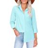 imagesiliteelon Button Down Shirts for Women Wrinkle Free Long Sleeve Shirts Dress Shirts Work Office Blouse Tops with PocketMint Green