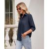 imagesiliteelon Button Down Shirts for Women Wrinkle Free Long Sleeve Shirts Dress Shirts Work Office Blouse Tops with PocketNavy Blue