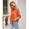 imagesiliteelon Button Down Shirts for Women Wrinkle Free Long Sleeve Shirts Dress Shirts Work Office Blouse Tops with PocketOrange