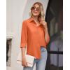 imagesiliteelon Button Down Shirts for Women Wrinkle Free Long Sleeve Shirts Dress Shirts Work Office Blouse Tops with PocketOrange