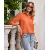 imagesiliteelon Button Down Shirts for Women Wrinkle Free Long Sleeve Shirts Dress Shirts Work Office Blouse Tops with PocketOrange
