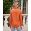 imagesiliteelon Button Down Shirts for Women Wrinkle Free Long Sleeve Shirts Dress Shirts Work Office Blouse Tops with PocketOrange