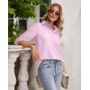 imagesiliteelon Button Down Shirts for Women Wrinkle Free Long Sleeve Shirts Dress Shirts Work Office Blouse Tops with PocketPink
