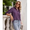 imagesiliteelon Button Down Shirts for Women Wrinkle Free Long Sleeve Shirts Dress Shirts Work Office Blouse Tops with PocketPurple