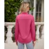 imagesiliteelon Button Down Shirts for Women Wrinkle Free Long Sleeve Shirts Dress Shirts Work Office Blouse Tops with PocketRose Red