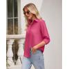imagesiliteelon Button Down Shirts for Women Wrinkle Free Long Sleeve Shirts Dress Shirts Work Office Blouse Tops with PocketRose Red