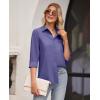imagesiliteelon Button Down Shirts for Women Wrinkle Free Long Sleeve Shirts Dress Shirts Work Office Blouse Tops with PocketViolet